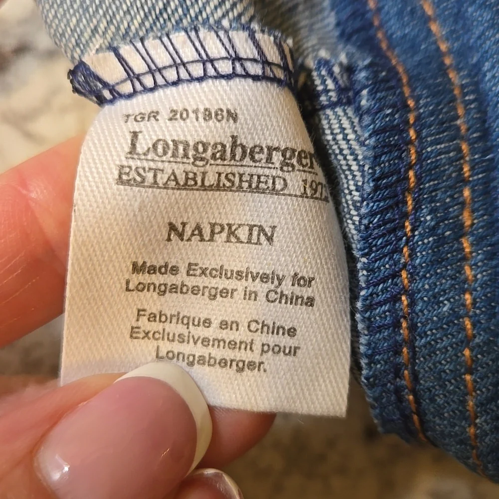 Longaberger Blue Denim Napkin Liner